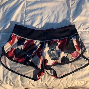 Colorful and floral lululemon speed shorts